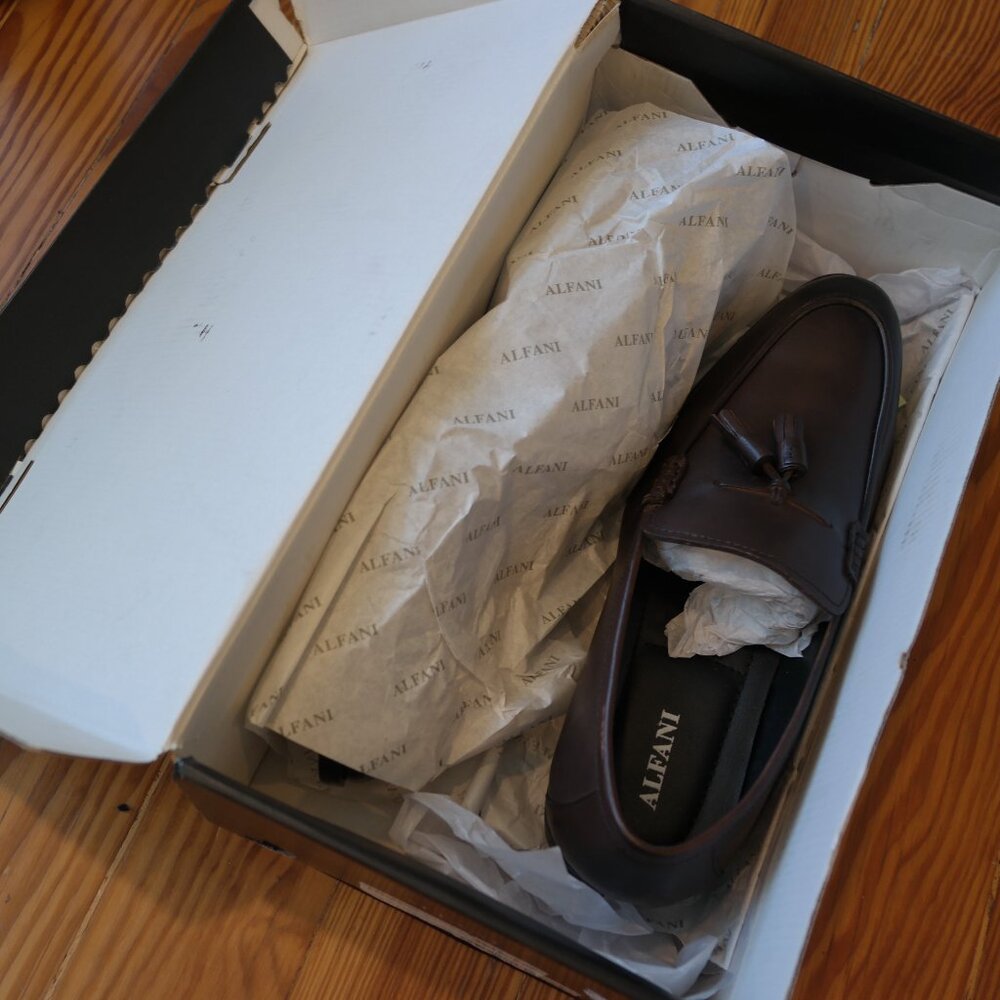 ALFANI Men's Declan Leather Tassel Loafers, Brown Size 8M - Picture 12 of 12